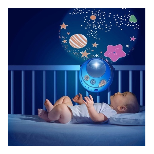 Подвеска мобиль для кроватки - Волшебные звезды, голубая, на дистанционном управлении  